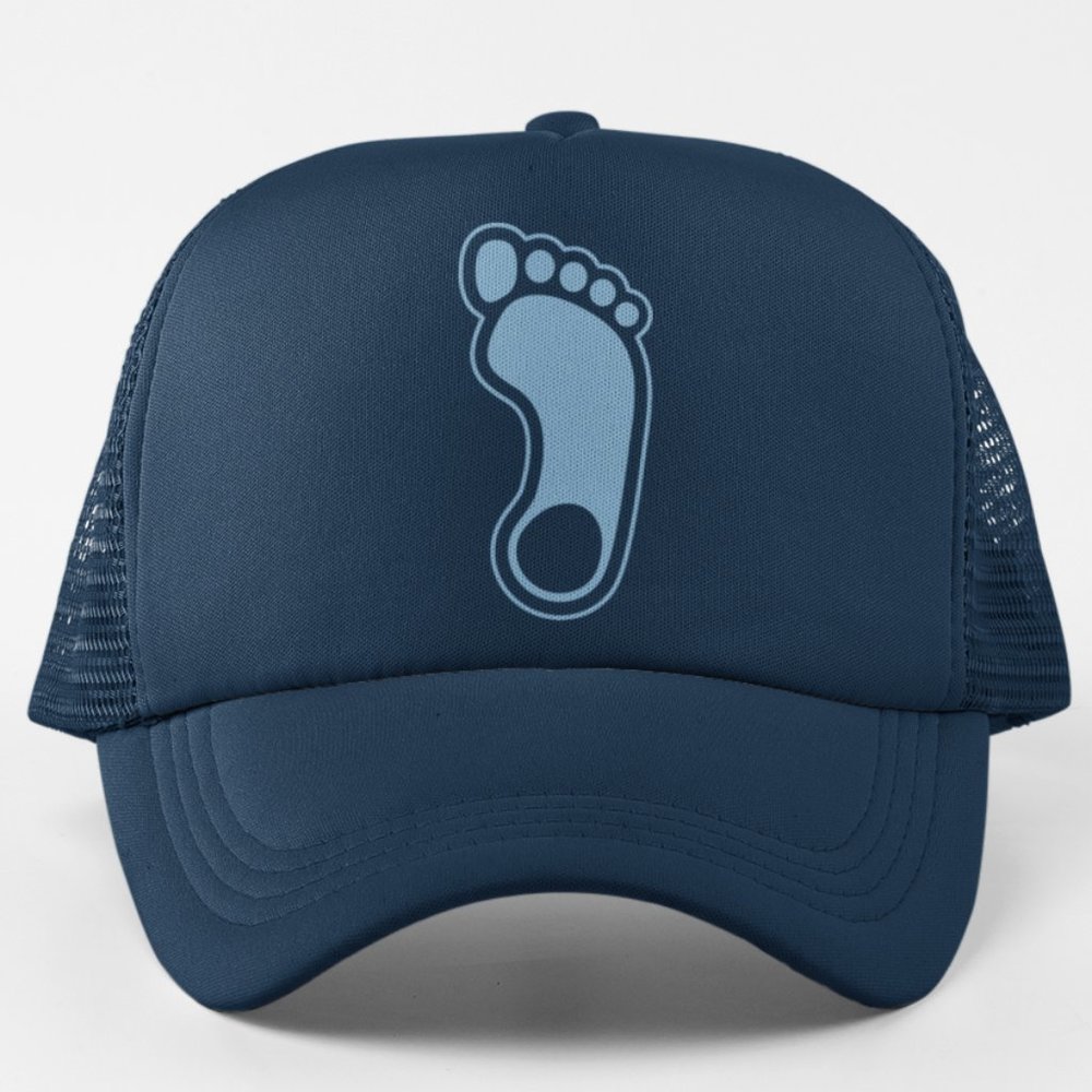 NEW Tar Heels Foot Logo Foam Trucker Mesh Snapback Hat NAVY
